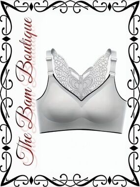 Plus Size Soft Lace-Back Wireless Bra